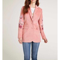 Designer-Samtblazer m. Stickerei, rosa