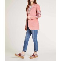 Velvet blazer with embroidery, rosé