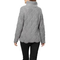 Structured knit sweater with turtleneck, stone grey