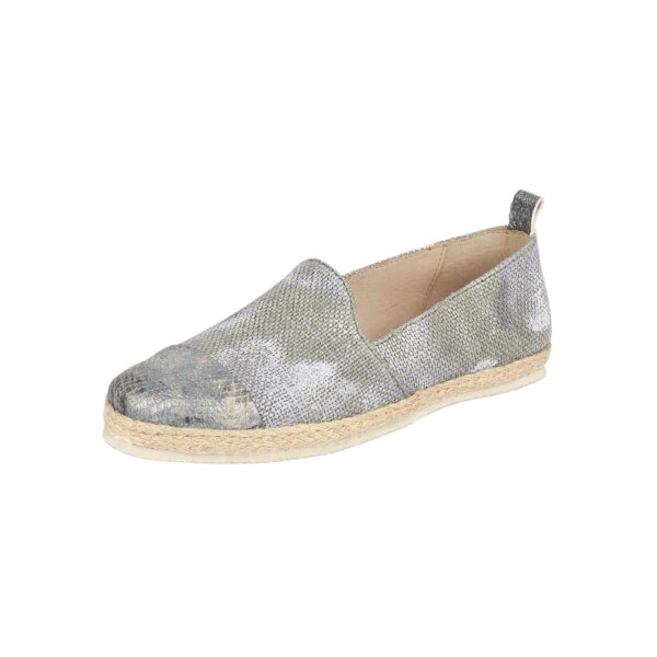 Slipper, beige-grau-hellblau