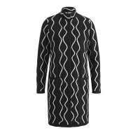 Knit coat, black-white