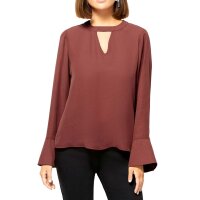 Bluse m. Cut-Out, rotbraun