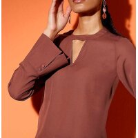Bluse m. Cut-Out, rotbraun