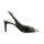 Cowhide nappa leather sling pumps, black-beige