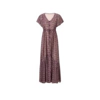 Designer-Chiffon-Druckkleid, dunkelrot-fuchsia