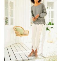 Designer-Bluse m. Spitze, schilf