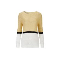 Boat neckline sweater, ecru-vanilla