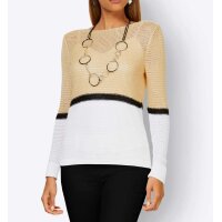 Sweter z dekoltem w łódkę, ecru-wanilia