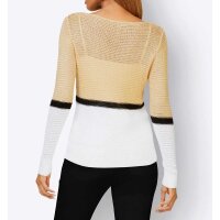 Sweter z dekoltem w łódkę, ecru-wanilia