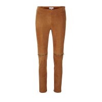 Ziegenvelourslederhose m. Reißverschluss, terracotta