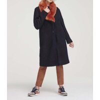 Goat velours trousers with zipper, terracotta
