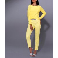 Lyocell creased trousers, lemon