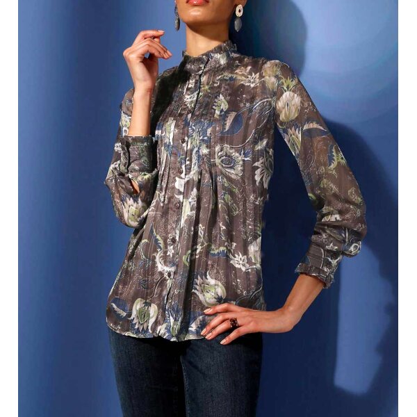 Blouse + top, brown-multicolour