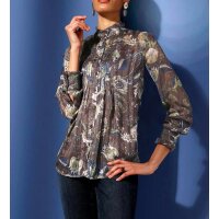Bluse + Top, braun-bunt