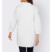 Stand-up collar blouse with cut-outs, white