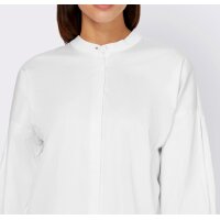 Stand-up collar blouse with cut-outs, white