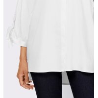 Stand-up collar blouse with cut-outs, white