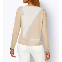 Sweter z wkładką, ecru-piaskowy