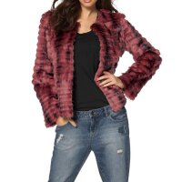 Weave fur jacket, bordeaux