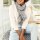 Metalic print scarf, silber grey