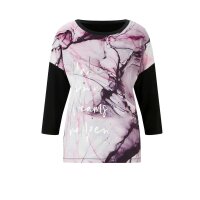 Druckshirt m. Nieten, schwarz-mauve