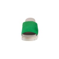 Marken-Ziegen-Veloursleder-Pantolette, grün