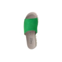 Marken-Ziegen-Veloursleder-Pantolette, grün
