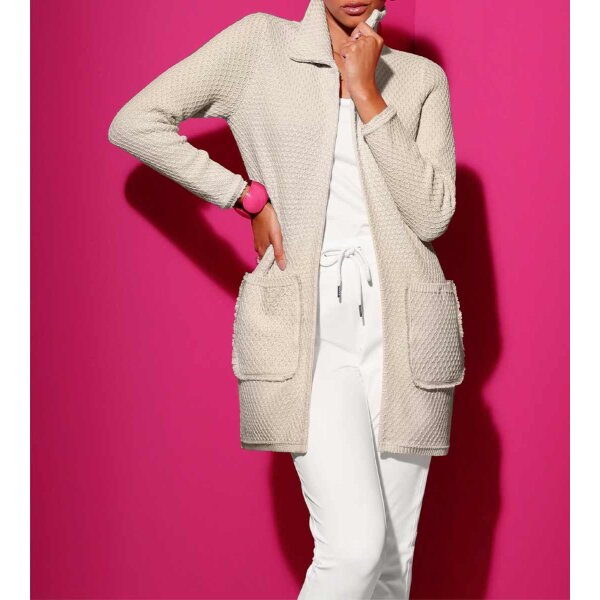 Cardigan with pattern, light grey
