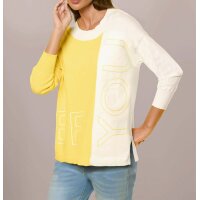 Designer-Color-Blocking-Pullover, zitrone-ecru