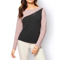 Jerseyshirt m. Stickerei, rosé-grau