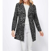 Wollflausch-Longblazer, grau-schwarz