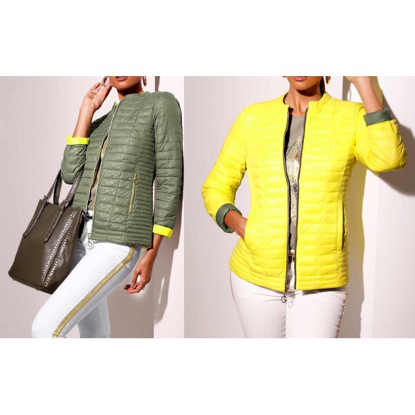 Wende-Sommersteppjacke, khaki-gelb