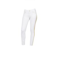 4-Pocket-Stretchjeans, ecru-goldfarben