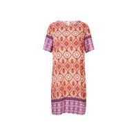Designer-Druckkleid, orange-sand-pink