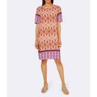 Designer-Druckkleid, orange-sand-pink
