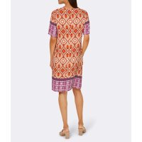 Designer-Druckkleid, orange-sand-pink