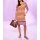 Designer-Druckkleid, orange-sand-pink