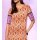 Designer-Druckkleid, orange-sand-pink