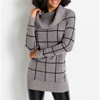 Turtleneck sweater, grey blend