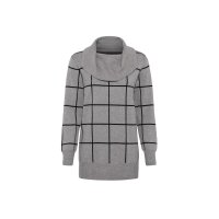 Turtleneck sweater, grey blend