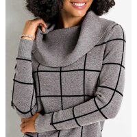 Turtleneck sweater, grey blend