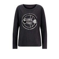 Jersey shirt with sequins, black