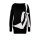 Designer-Intarsien-Pullover, schwarz-ecru