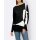 Designer-Intarsien-Pullover, schwarz-ecru