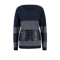 Sweater with sequins, navy-stone grey