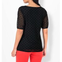 Burnout-pattern blouse shirt, black