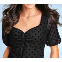 Burnout-pattern blouse shirt, black
