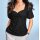 Burnout-pattern blouse shirt, black