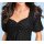 Burnout-pattern blouse shirt, black
