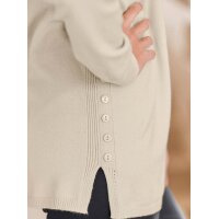 Designer-Pullover m. Schal, sand